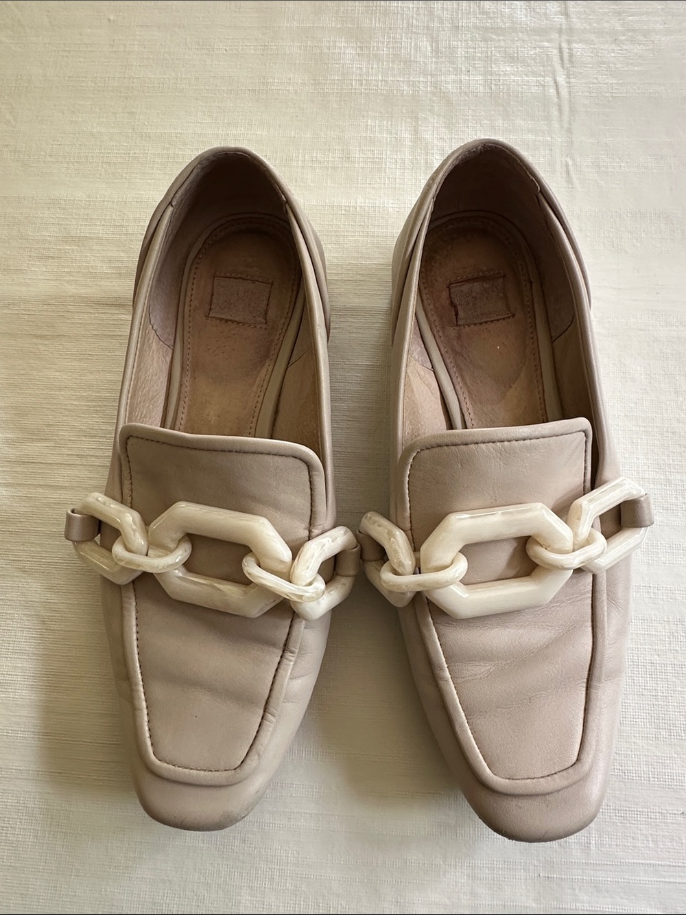 Louise et Cie Women's Cream Leather Block Heel yflats Size 6.5 M